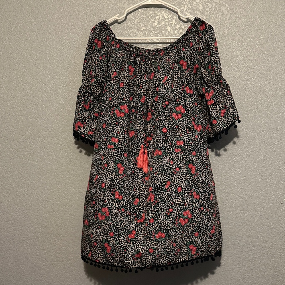Floral Black and Pink Women's Dress